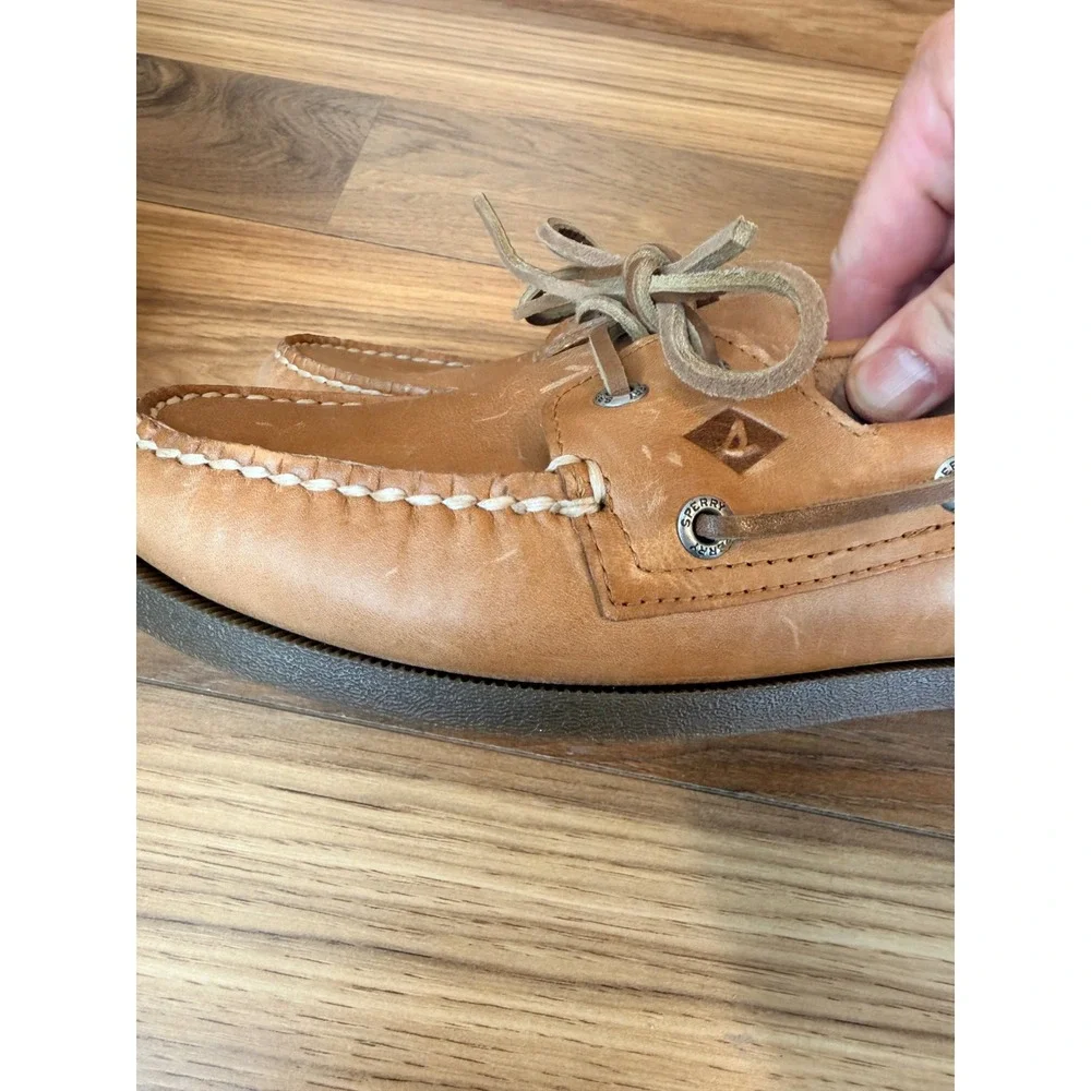 Sperry Top-Sider Authentic Original Boat Shoes Mens 7M Tan Leather 0197640